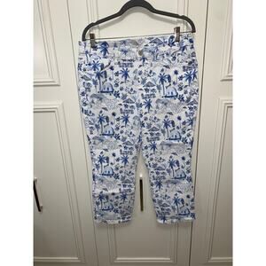 Tommy Bahama Women's Beach Hut Print Cropped Jeans‎ Size 31x24 Multicolor